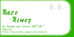 mate mincz business card